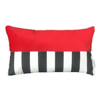 Funda Cojin Decorativo diseño Rojo Rayas Blanco y Negro 50x30.
