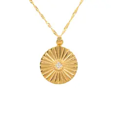 TULIPA - Collar Sol Plata Bañada En Oro
