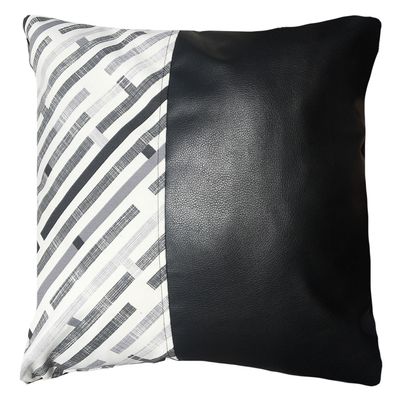 Imagen 2 del producto Pack 4 Fundas Cojin Decorativo EcoCuero Negro 45x45.