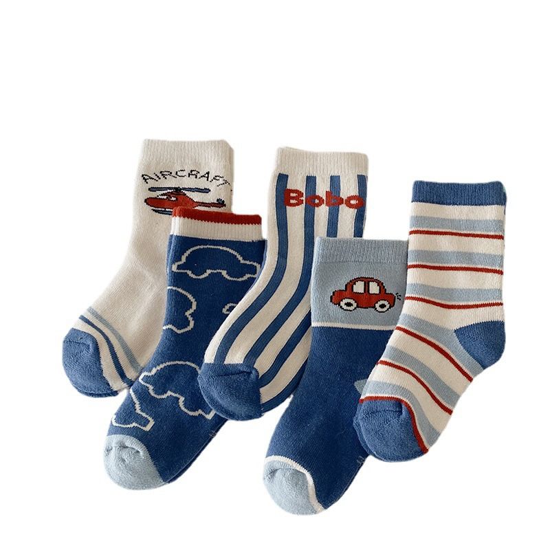 EVERSO - Pack12 Calcetines De Niño Algodón Con Toalla Diseños Surtidos
