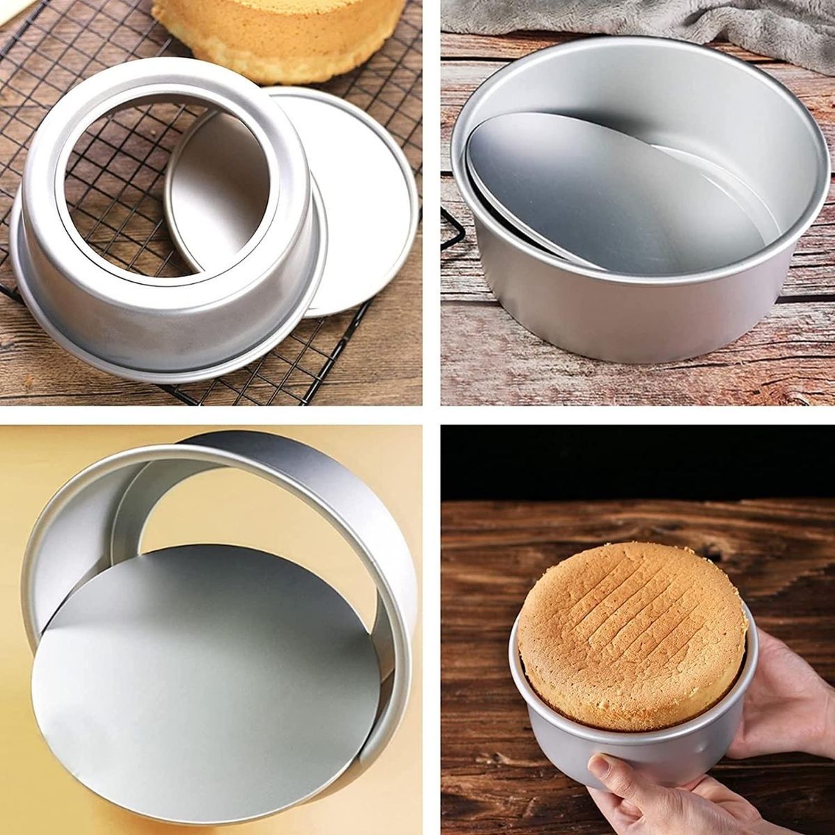 PASTELERIUSCL - Moldes De Aluminio torta Molde Queque Molde Desmontable queque 16x10cm