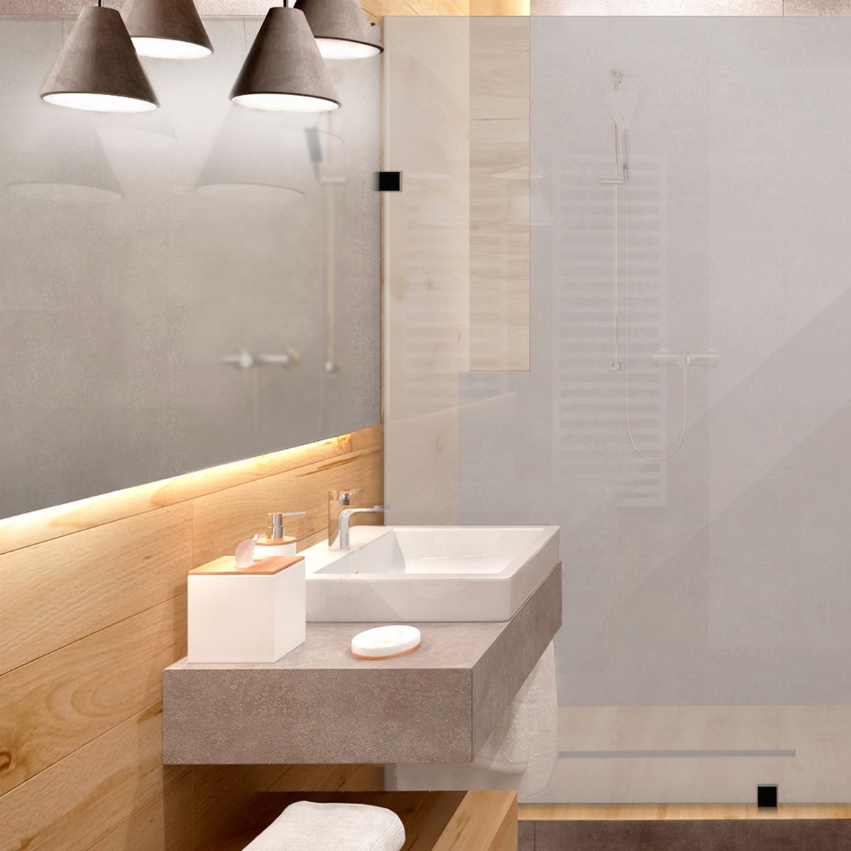 DELL ORTO - Shower Door vidrio templado con empavonado 80x190 cm Herraje negro