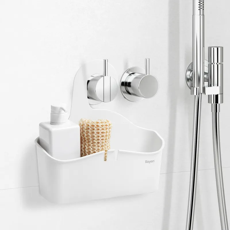 RAYEN - Organizador para Ducha Rayen – Cesta Multiuso Baño 28 × 8 × 28 cm