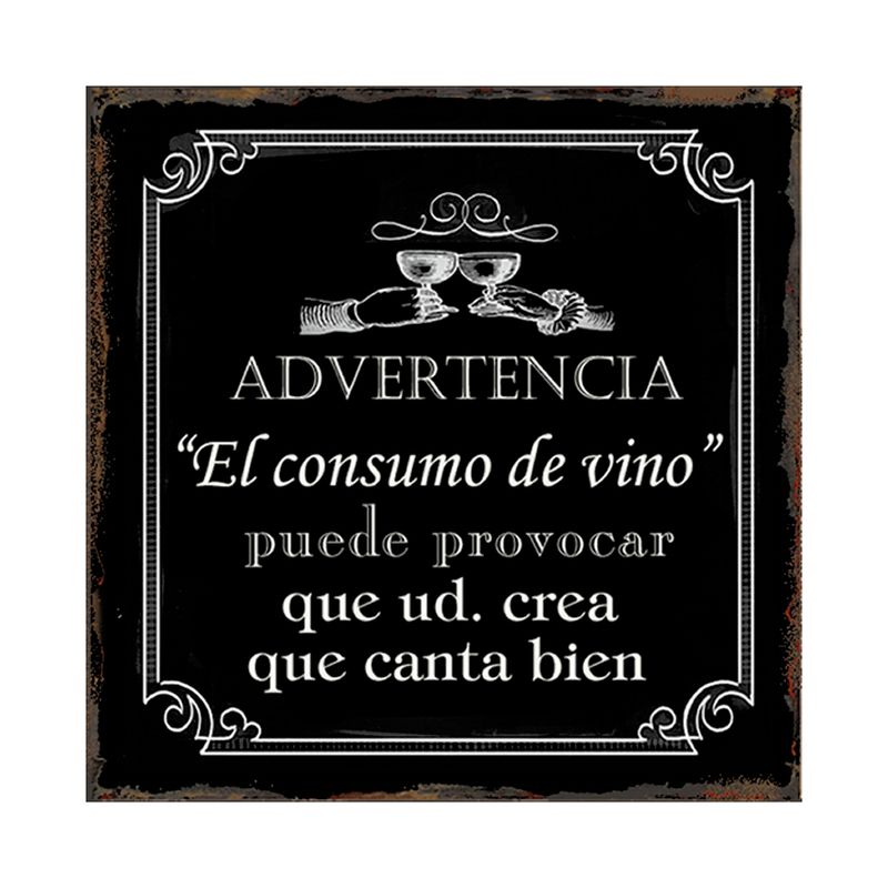 GENERICO - AFICHE  ADVERTENCIA  EL CONSUMO DE VINO PUEDE PROVOCAR....