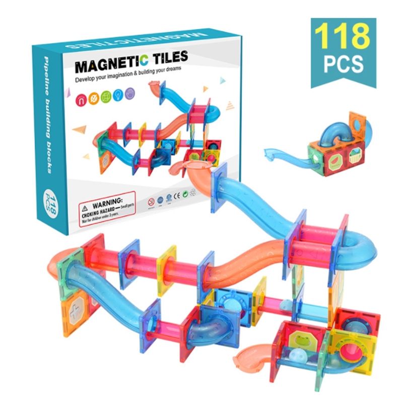 GENERICO - Bloques Magnéticos De Construcción. Set De 118 Piezas