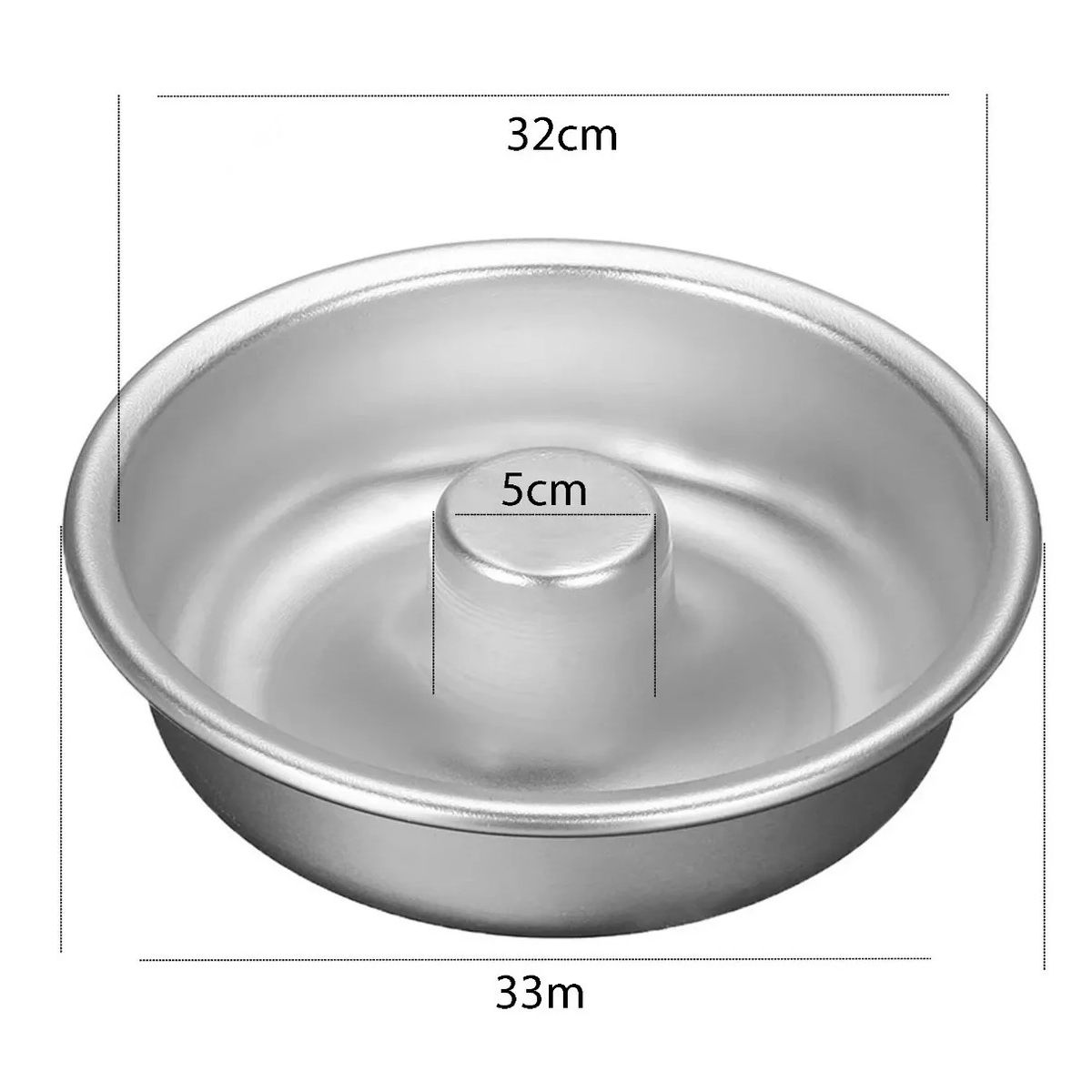 GENERICO - Molde Torta Molde Queque Redondo Molde Aluminio Flanera 32cm