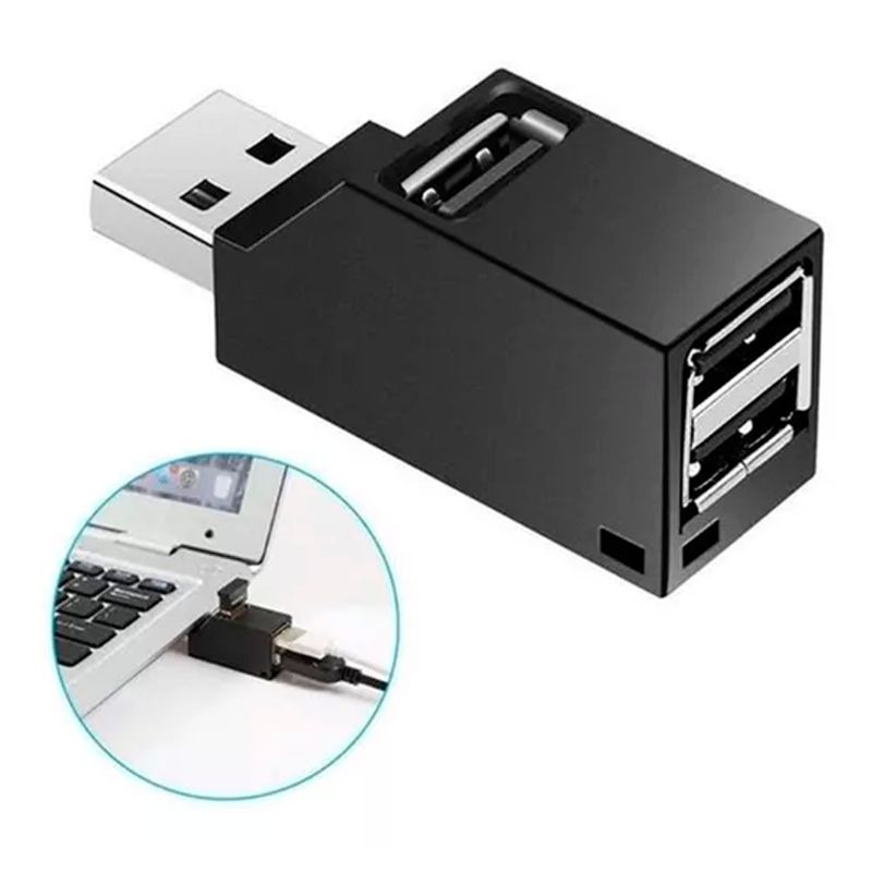 ESHOPANGIE - Mini Hub Splitter Usb 3x1 (2 Usb 2.0 + Usb 3.0)