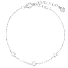 TULIPA - Pulsera Plata Bañada En Oro Blanco Con Circones