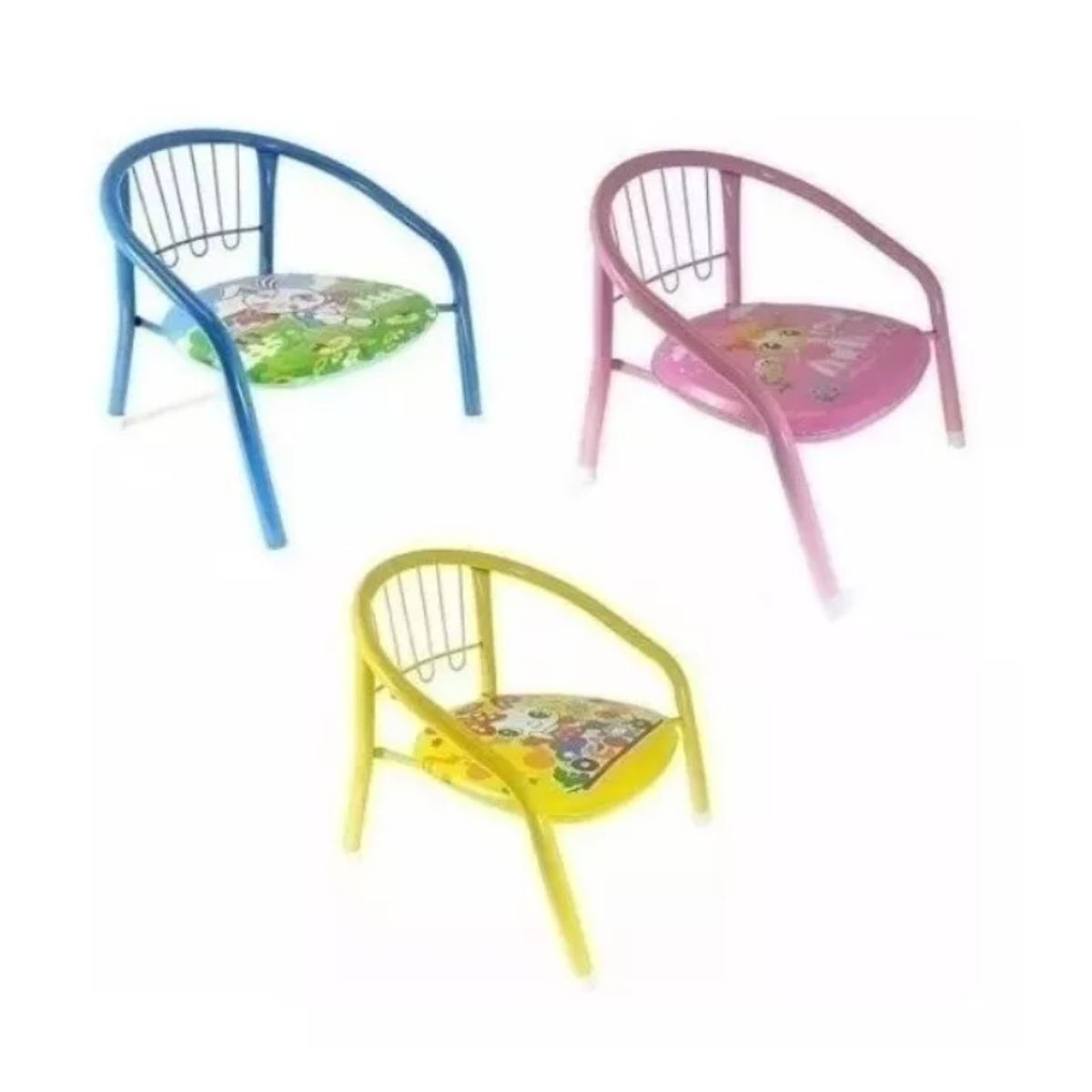 GENERICO - Silla Niños Niñas Metálicas Varios Colores Y Diseño