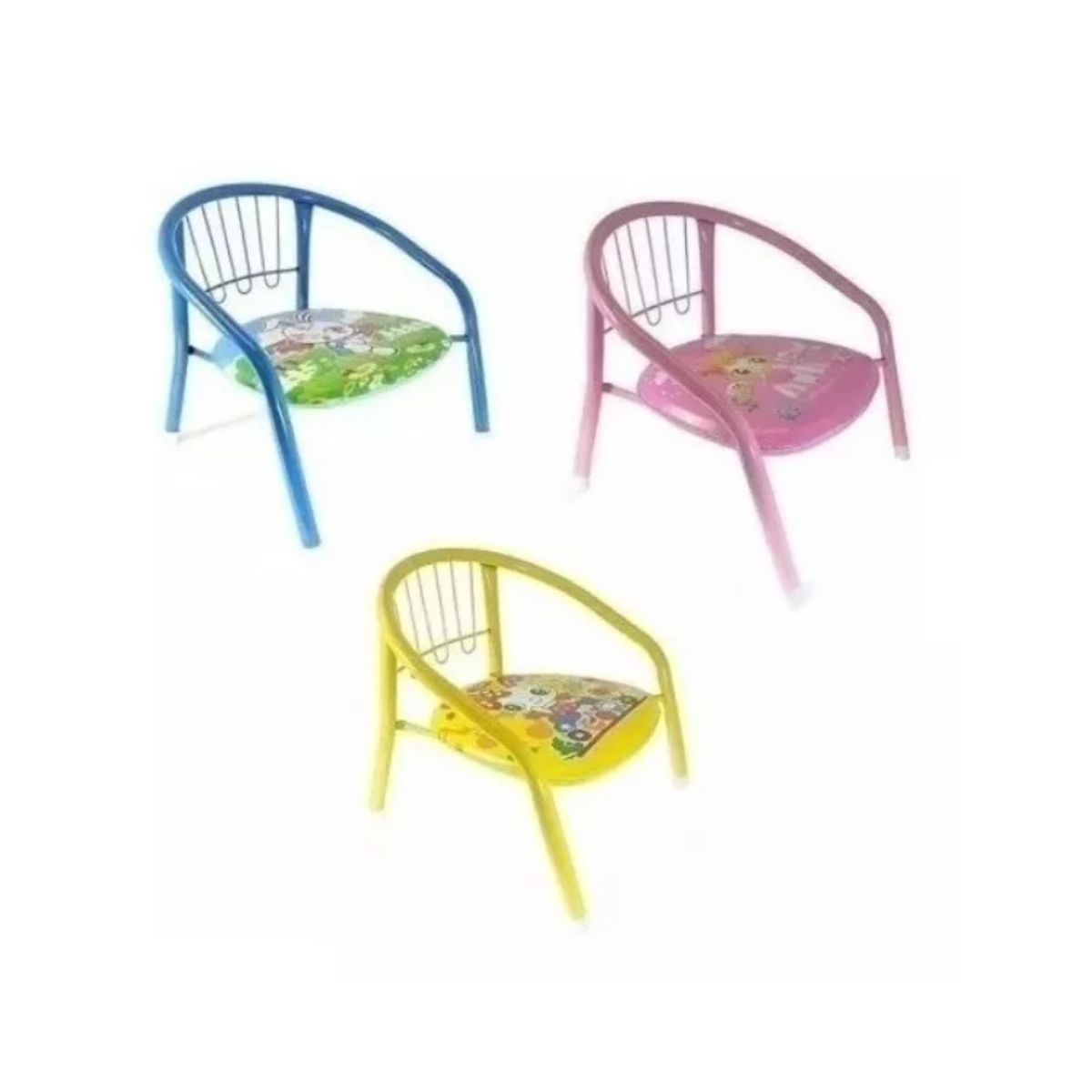 GENERICO - Silla Niños Niñas Metálicas Varios Colores Y Diseño