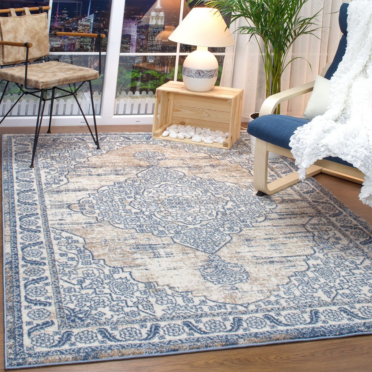 MODA ALFOMBRAS - ALFOMBRA FLORIDA AZUL 200 x 290 cm