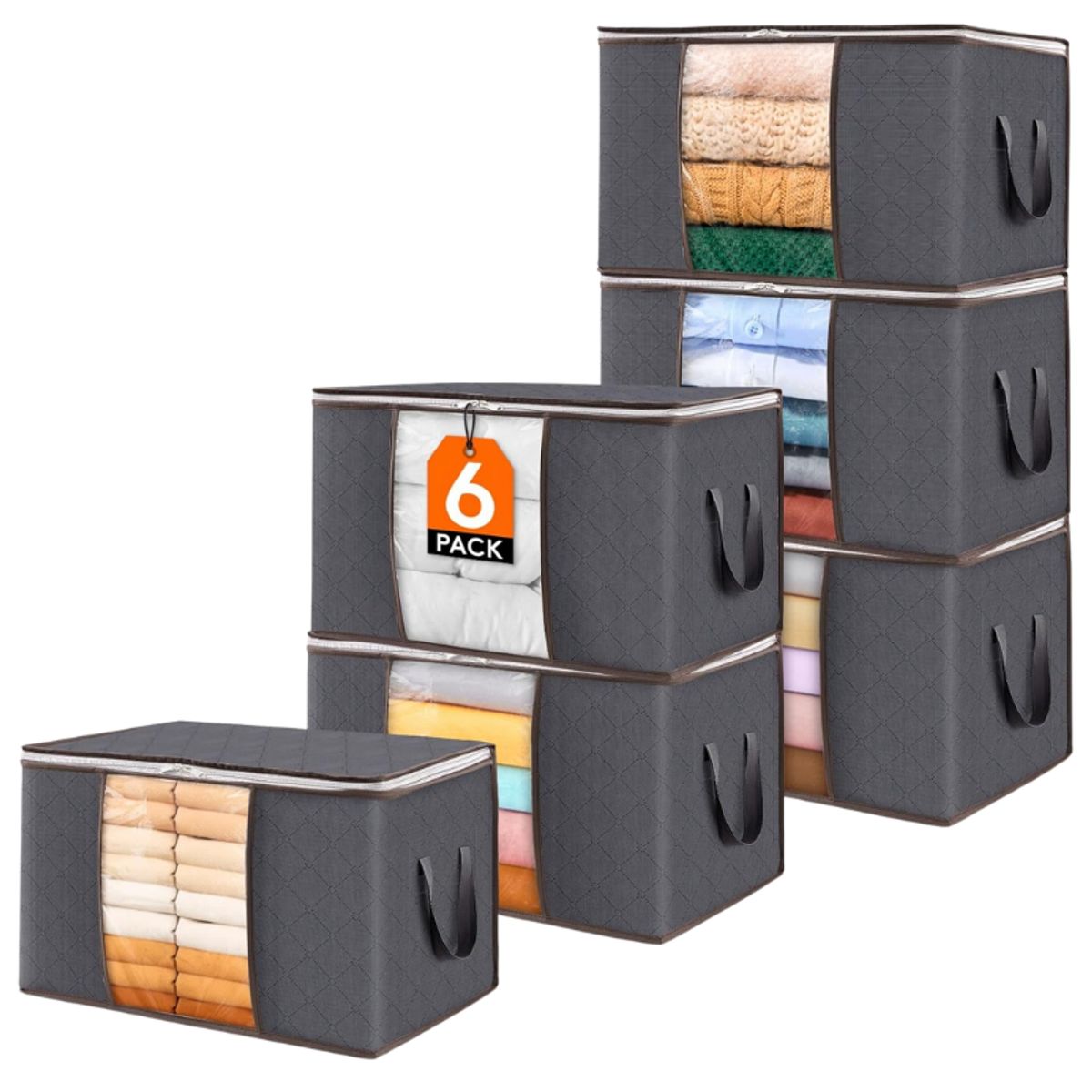 BELIDASHOP - 6 Bolsas Plegable Almacenamiento Ropa Organización Hogar