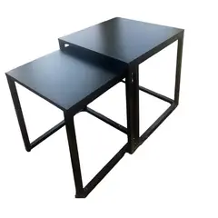 GENERICO - SET 2 MESAS DE CENTRO NIDO DE MADERA DUO COLOR NEGRO