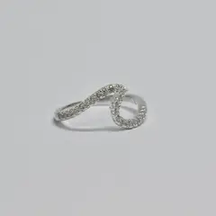 ROSETT - Anillo silueta de ola en circones incoloros Plata ley 925