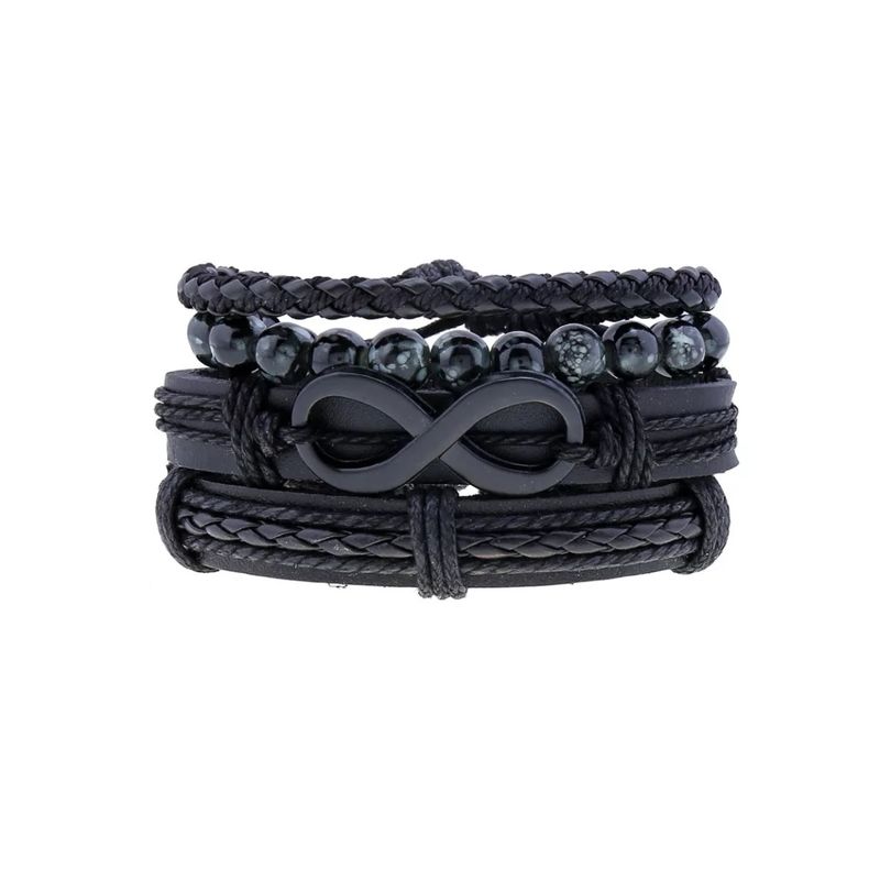 GENERICO - Pack pulsera Cuero Negro