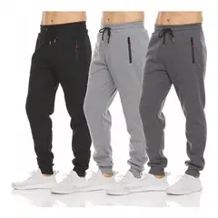 EVERSO - Pack 3 Pantalones Buzo Hombre Algodón Sin Polar