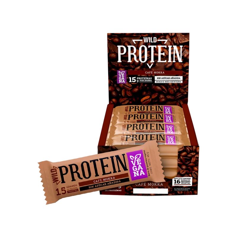 WILD FOODS - Cajas Barritas Wild Protein Vegan - Wildfoods Sabor Mokka