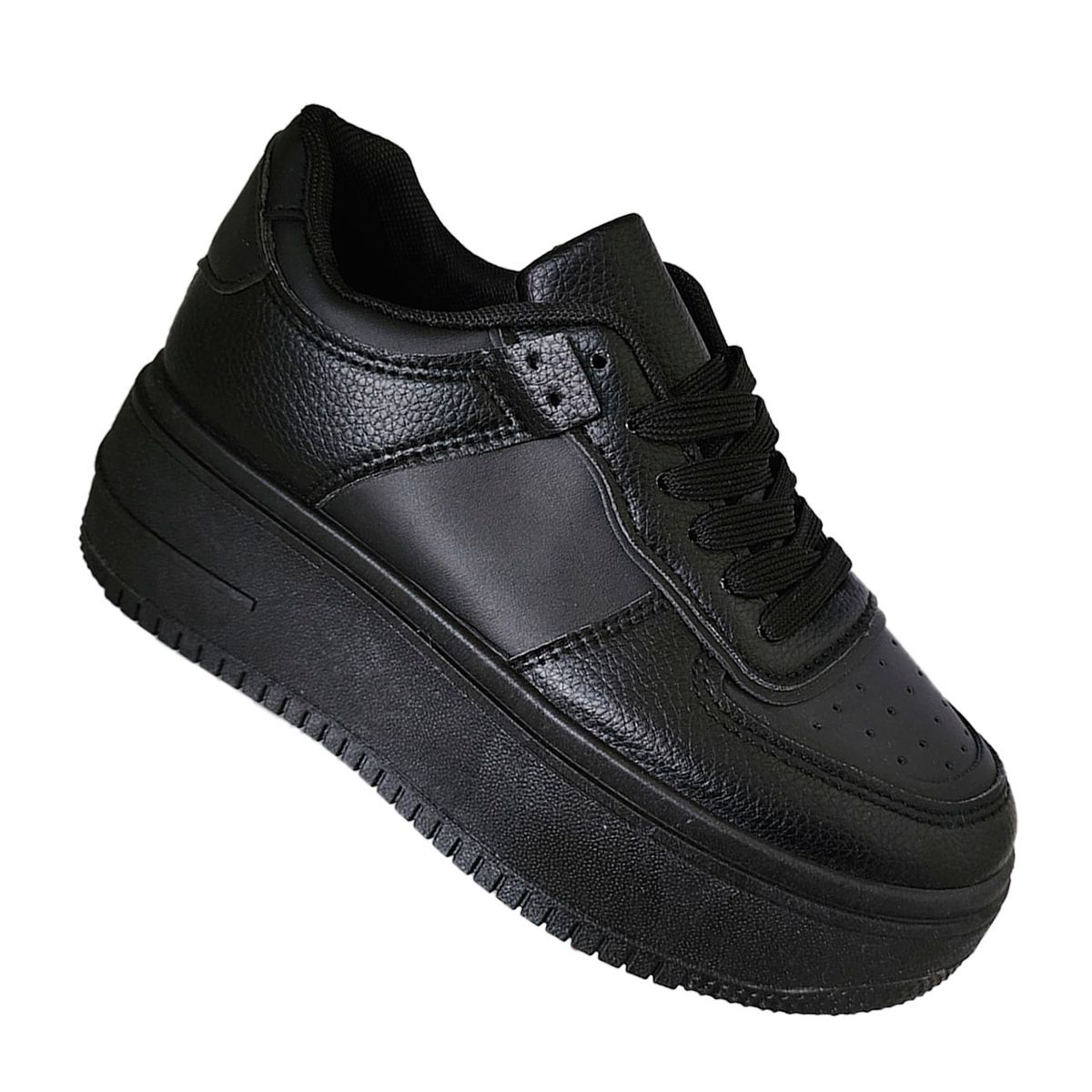 GENERICO - Zapatilla Urbana Para Mujer Con Plataforma Casual - Negra - 7086
