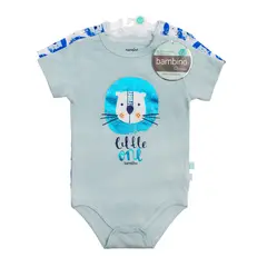 BAMBINO - Bodys Manga Corta Set 2 Piezas 100% Algodón Celeste
