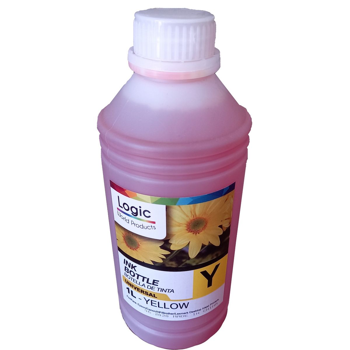 GENERICO - Tinta Yellow Recarga universal LITRO para impresoras HP CANON BROTHER