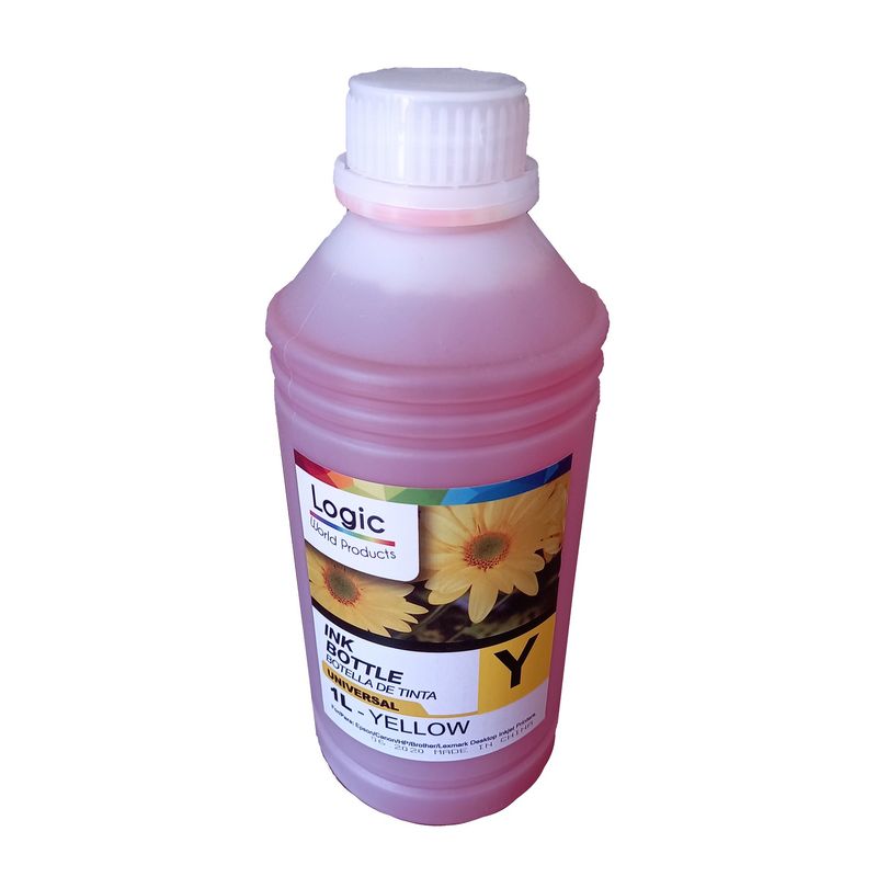 GENERICO - Tinta Yellow Recarga universal LITRO para impresoras HP CANON BROTHER