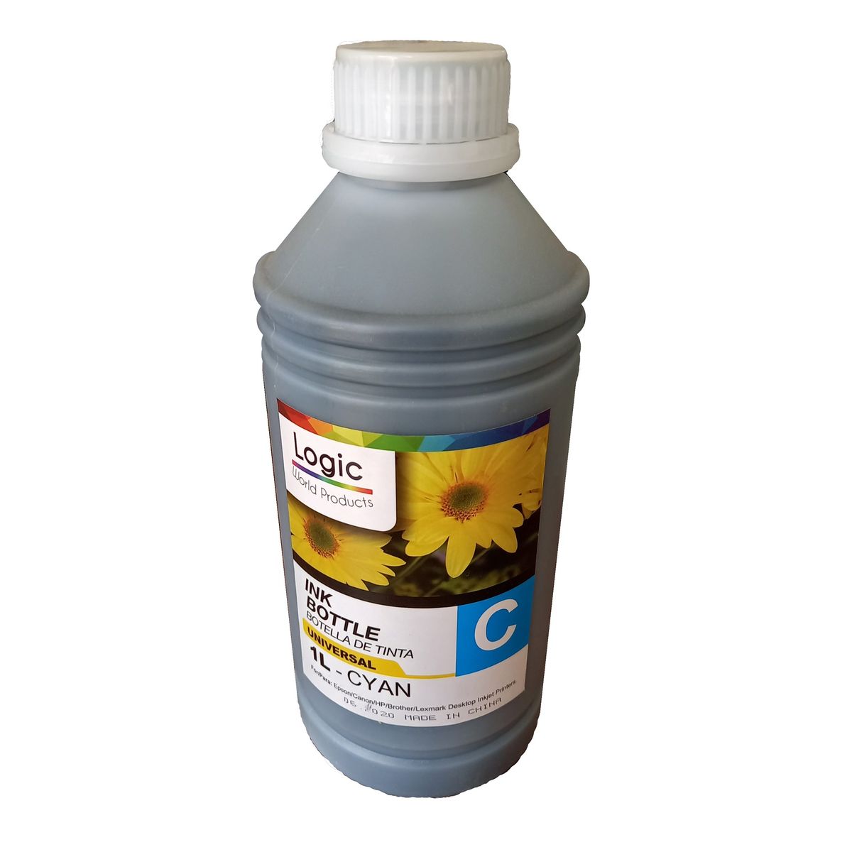 GENERICO - Tinta Cyan Recarga universal LITRO para impresoras HP CANON BROTHER
