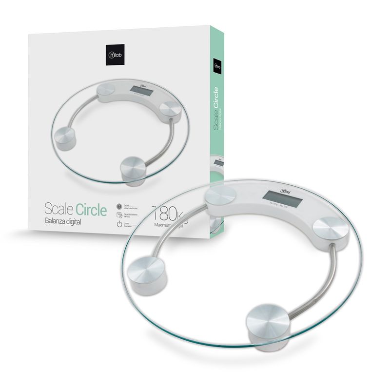 MLAB - Balanza Digital Pesa De Baño Circular 180 Kg