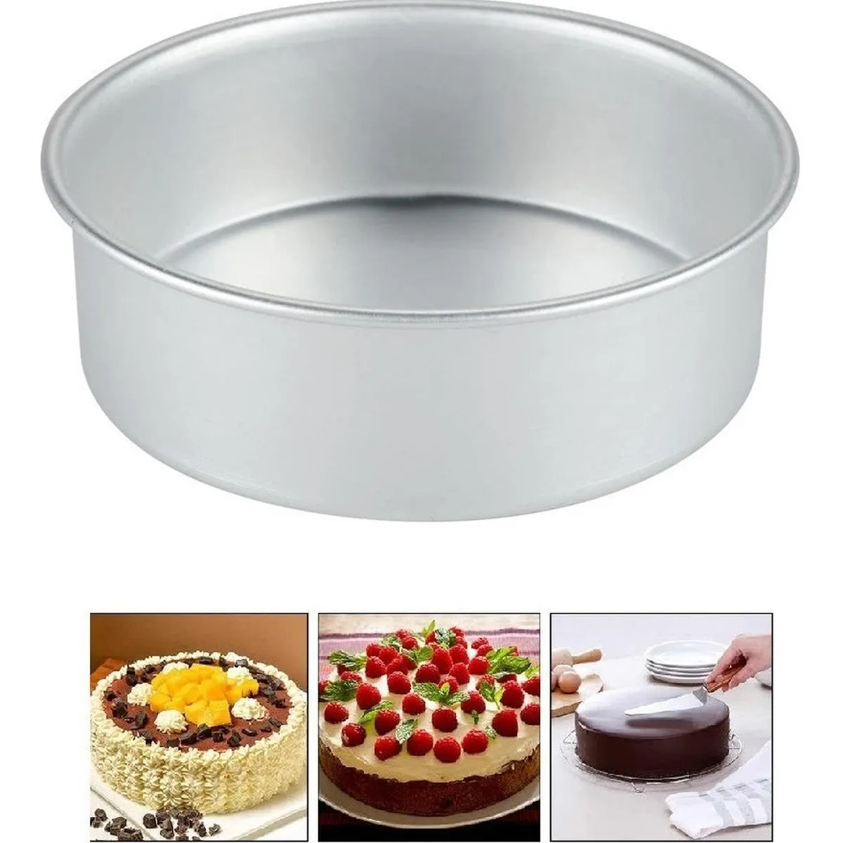 PASTELERIUSCL - Molde Torta Molde Queque Molde Aluminio fijo molde de queque 22x10cm