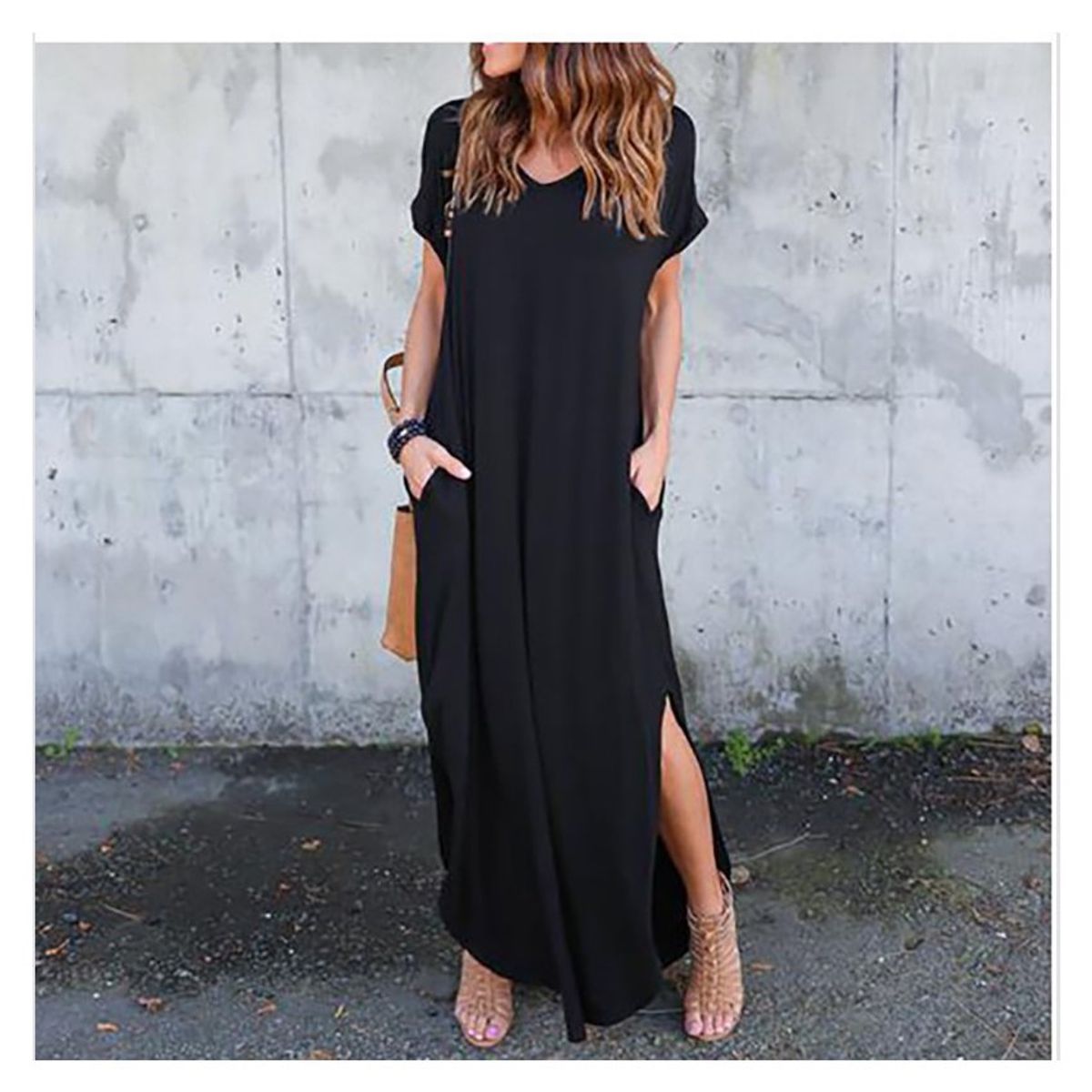 SUPER BABY - Vestido de bolsillo de talla grande - negro.