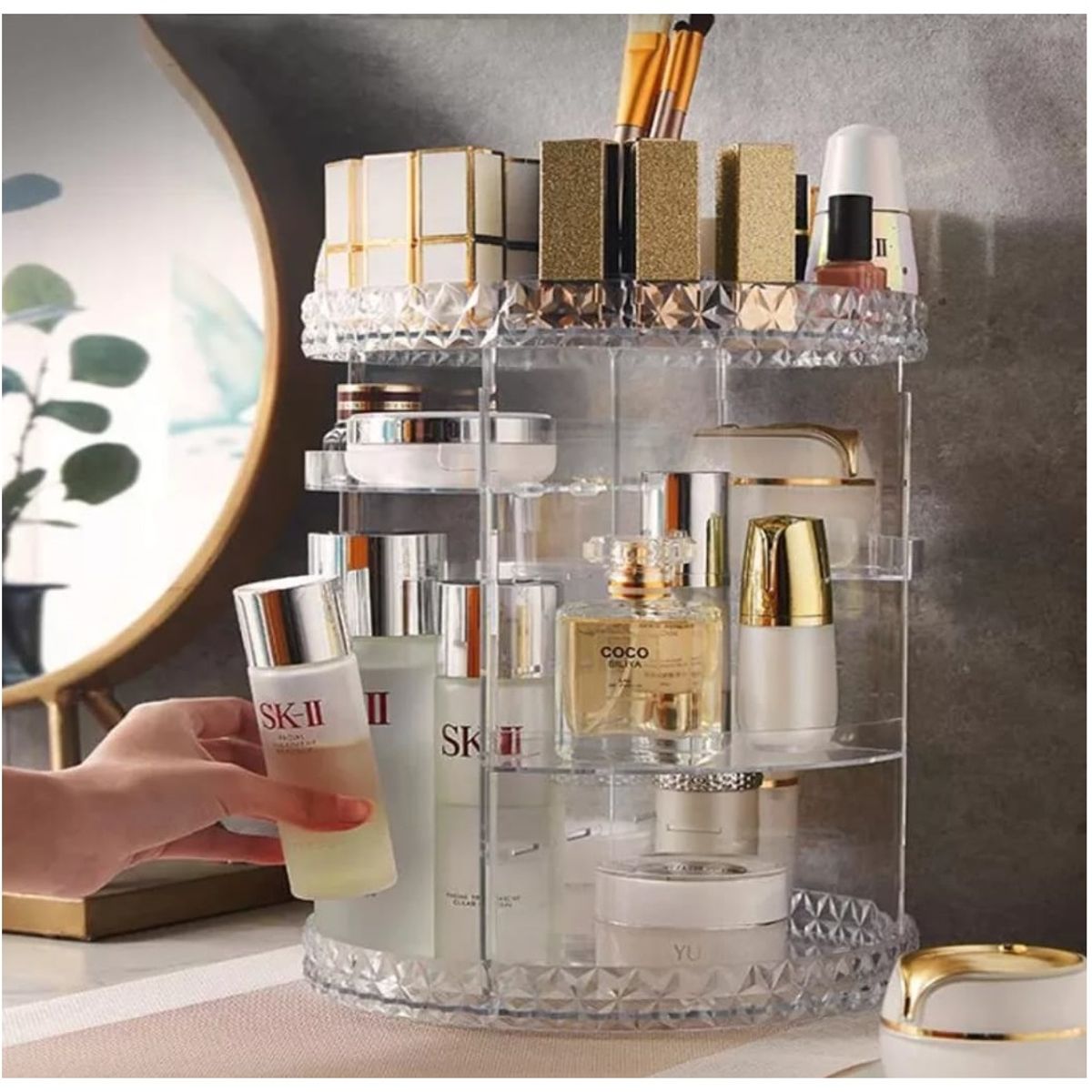 GENERICO - Organizador De Maquillaje Giratorio Lápiz Labial 360°.