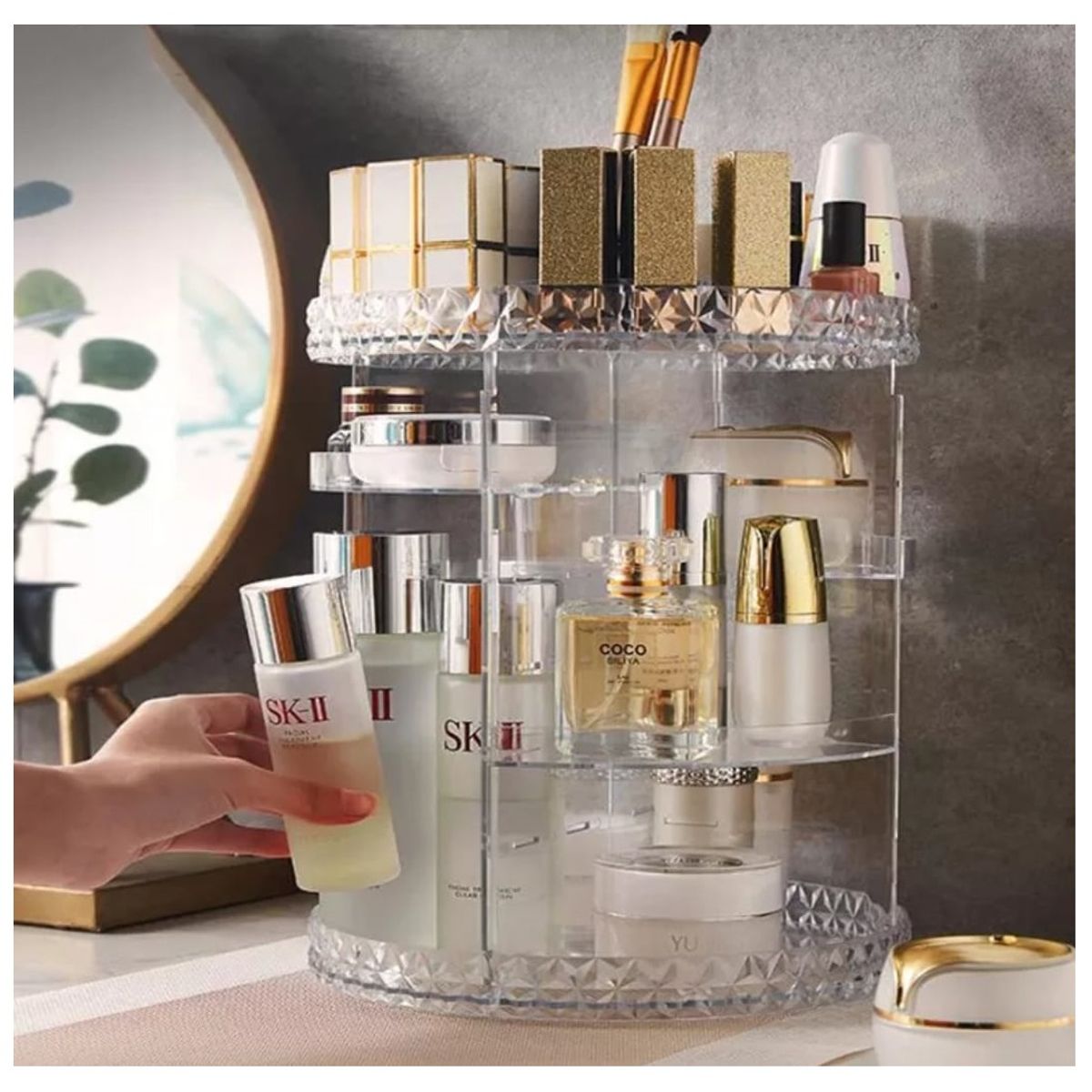 GENERICO - Organizador De Maquillaje Giratorio Lápiz Labial 360°.