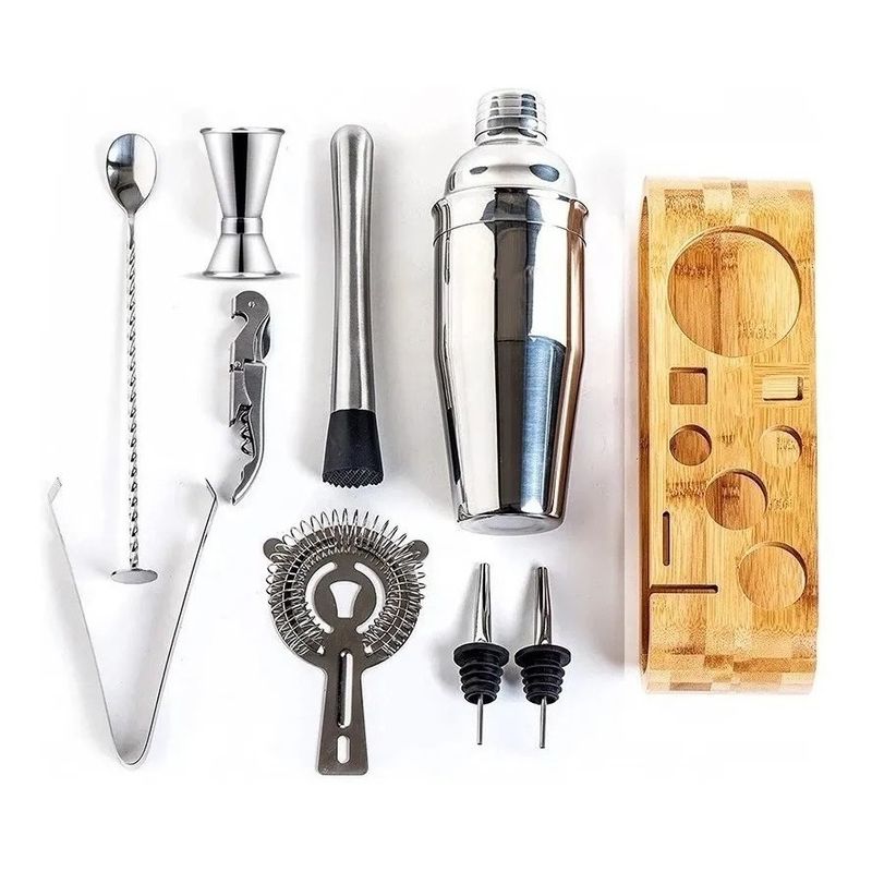 GENERICO - Kit Bartender Set De Cocteleria Profesional Tragos 10 Pcs