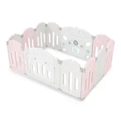 KIDSTAR - Corral para bebe modelo 10+2 paneles rosado