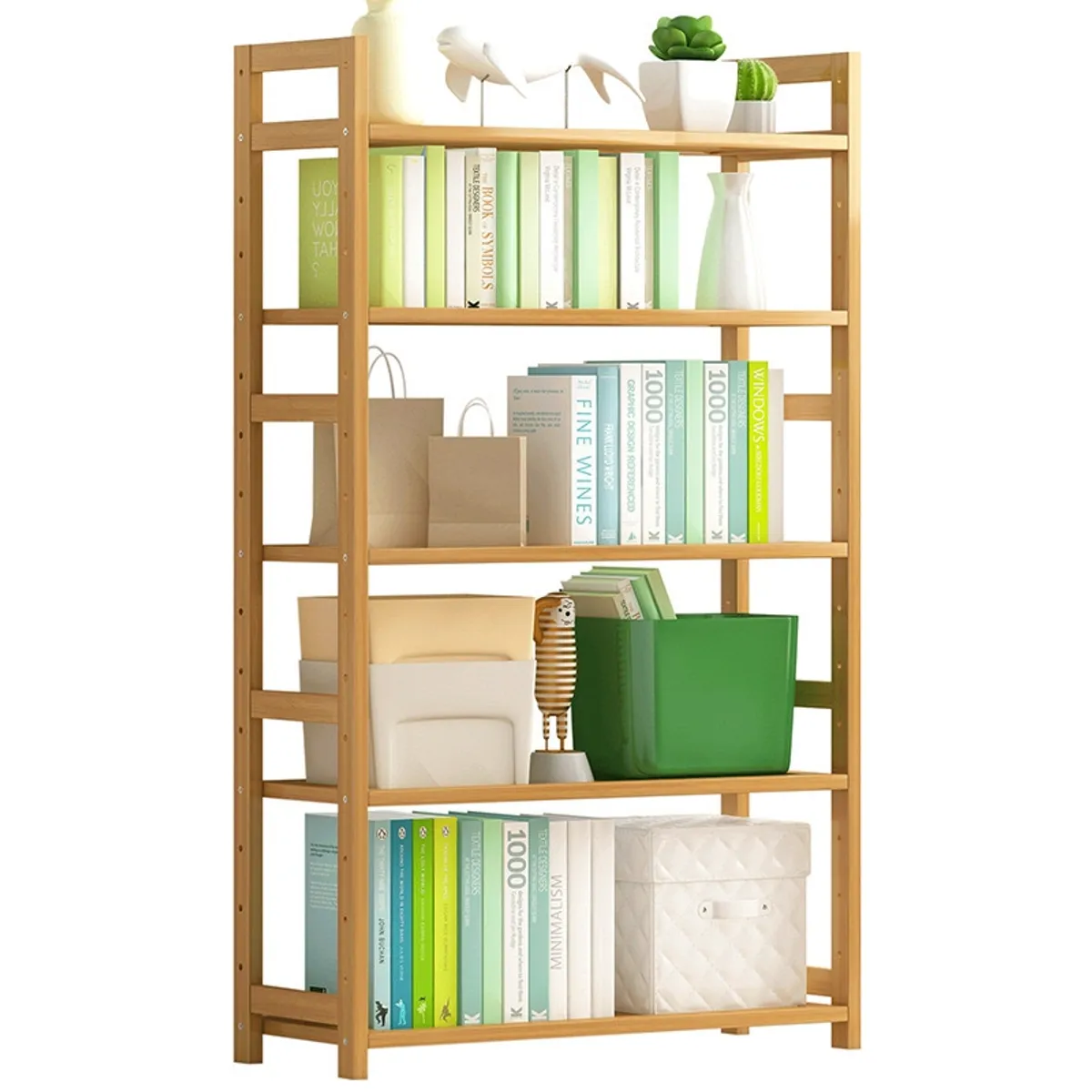 BJ HOGAR - Estante 5 Niveles Ajustable Organizador De Bambú Cocina Baño Libros