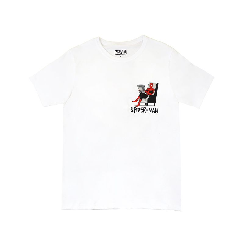 MARVEL - Polera Hombre Spiderman Working Blanco Marvel