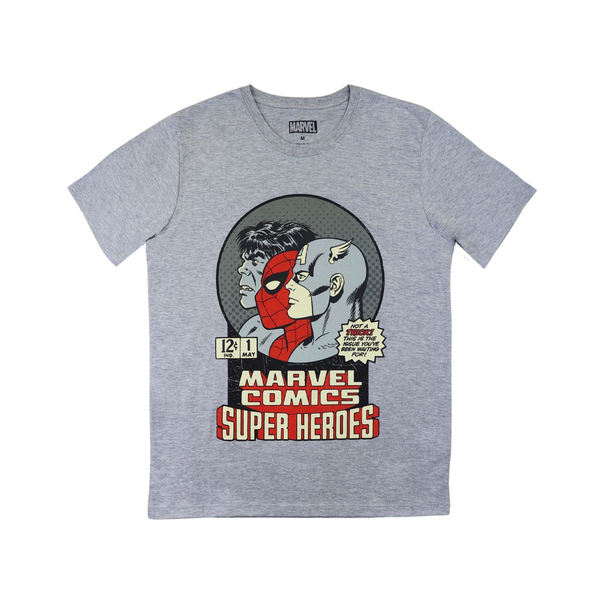 MARVEL - Polera Hombre Avengers Superheroes Gris Marvel