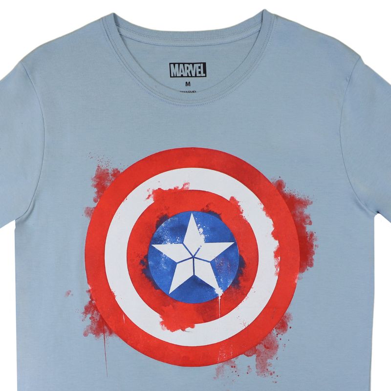 MARVEL - Polera Hombre Capitan America Shield Gris Marvel