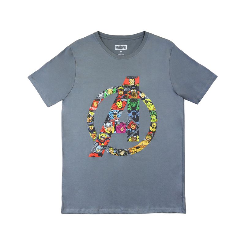 MARVEL - Polera Hombre Avengers Mosaico Gris Marvel