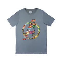 MARVEL - Polera Hombre Avengers Mosaico Gris