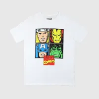 Polera Hombre Avengers Comics Blanco