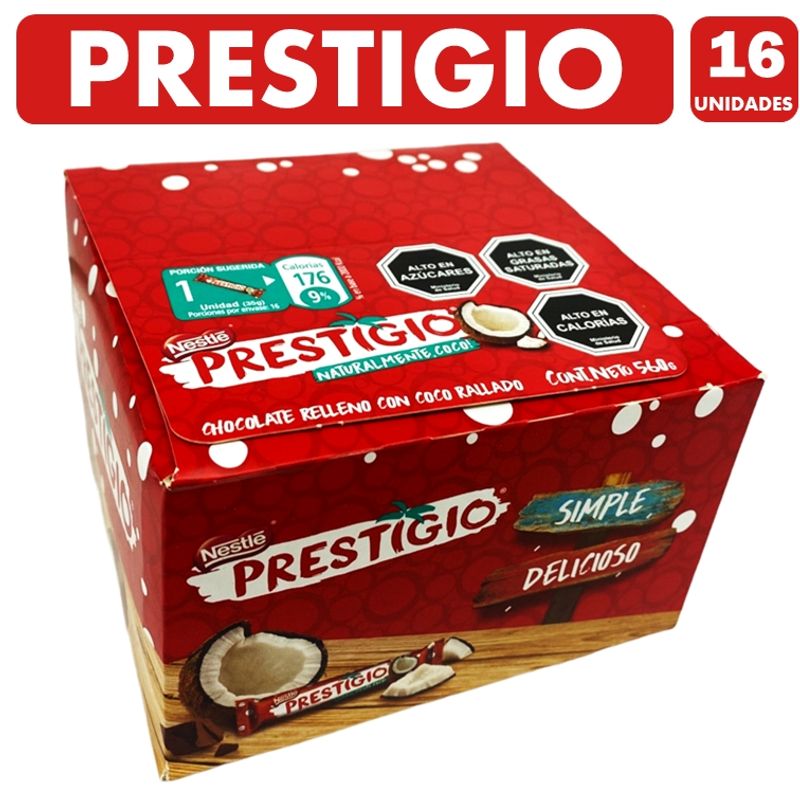 NESTLE - Prestigio de Nestle Chocolate Relleno de Coco Caja con 16u