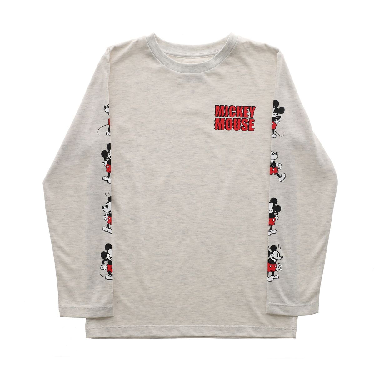 DISNEY - Polera Manga Larga Niño Mickey Mangas Gris Disney