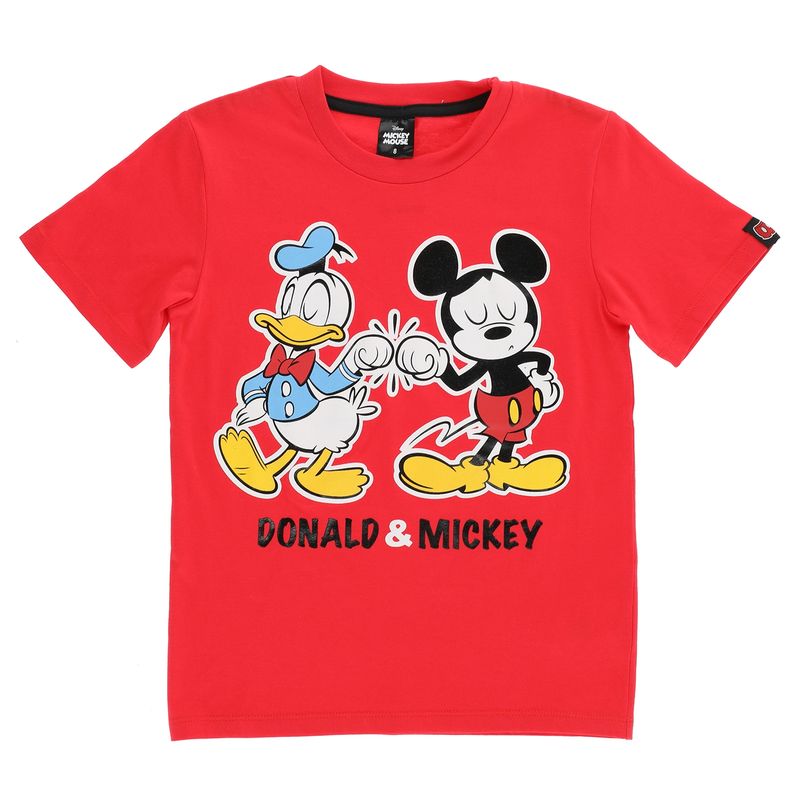 DISNEY - Polera Manga Corta Niño Mickey Puño Rojo Disney