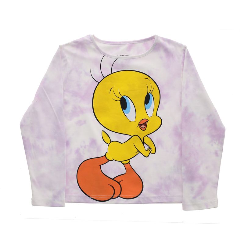 WARNER BROS - Polera Manga Larga Niña Piolin Morado Looney Tunes