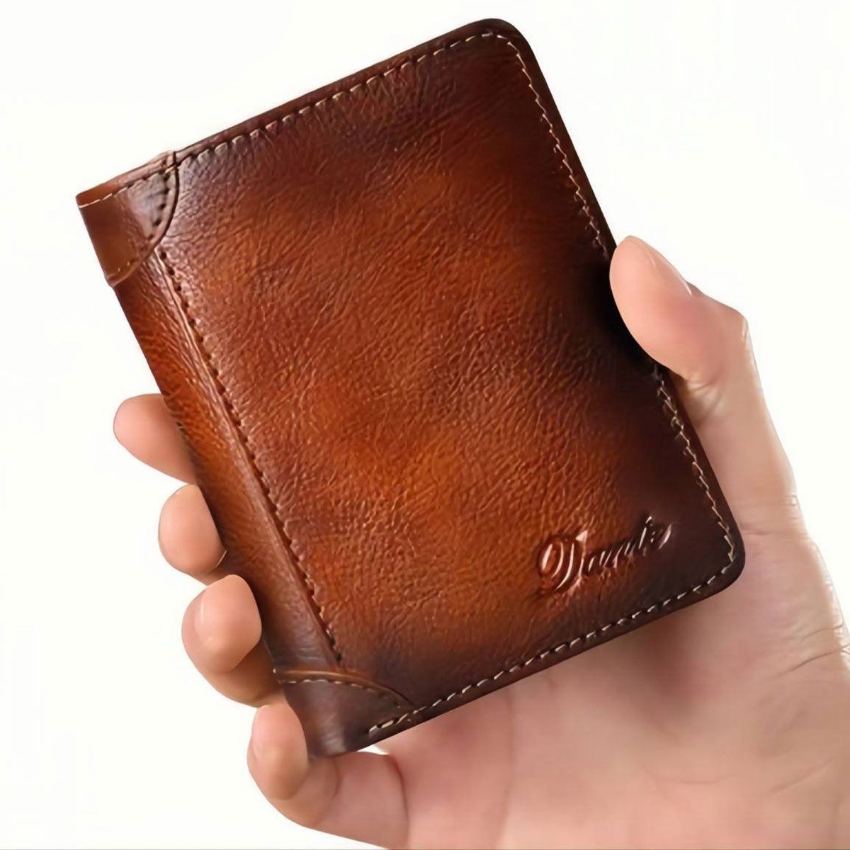 AIZO - Cartera Antirrobo Para Hombre Billetera Clip Rfid Cuero