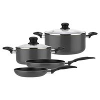 Batería de cocina de aluminio 6 Piezas Gris Gourmet