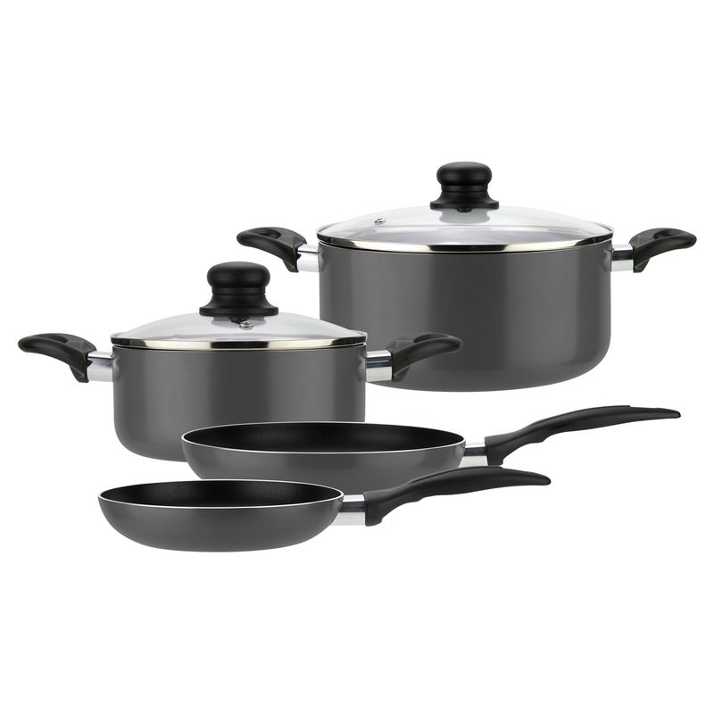 FANTUZZI - Batería de cocina de aluminio 6 Piezas Gris Gourmet Fantuzzi