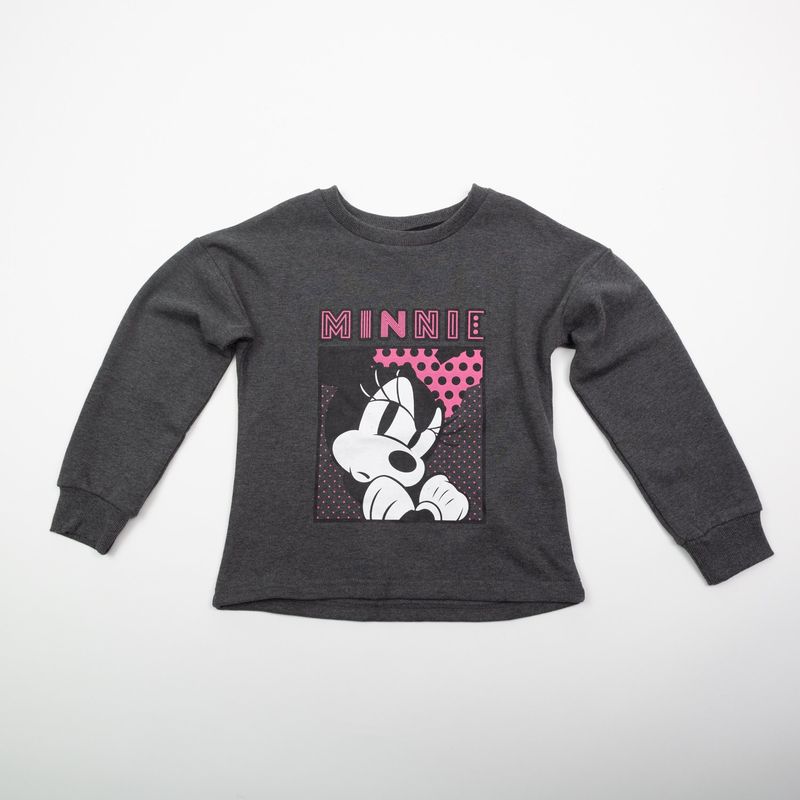 DISNEY - Poleron Niña Minnie Pregunta Gris Disney