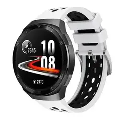 FOXYSMART - Correa de silicona para Huawei Watch GT2e BLANCO NEGRO