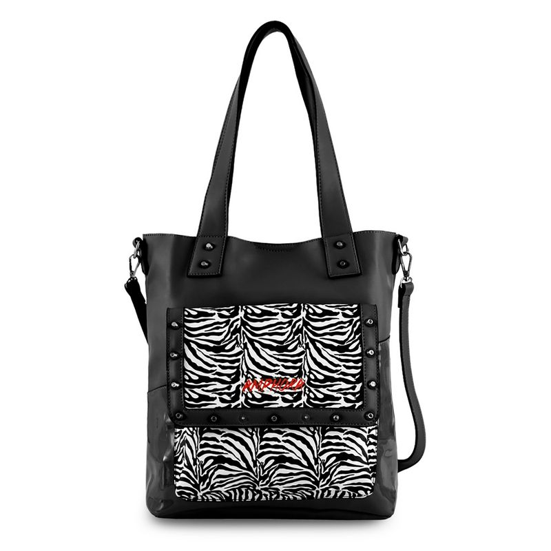 AMPHORA - Glam Punk cartera dos asas shopping grande negro